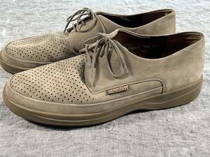 Mephisto Air-Jet Shoes Mens 12 US Taupe Nubuck Leather Lace-Up Comfort Sneakers